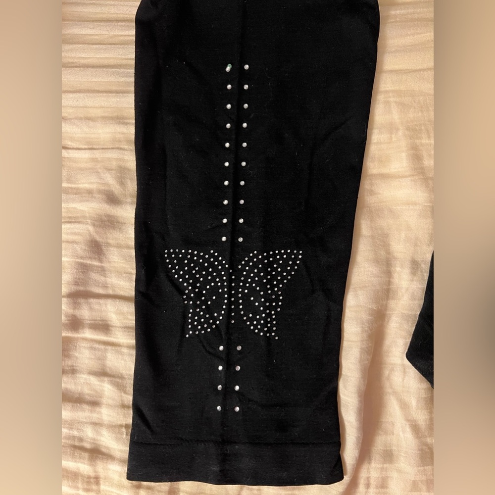 Leggings with a butterfly on the side, one size